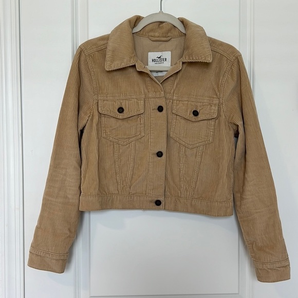 Hollister Corduroy Fall Lightweight Short Button Down Jacket Tan Size Medium - Picture 1 of 8